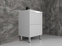 Style Line Мебель для ванной Стокгольм 60 белый рифленый софт – фотография-4
